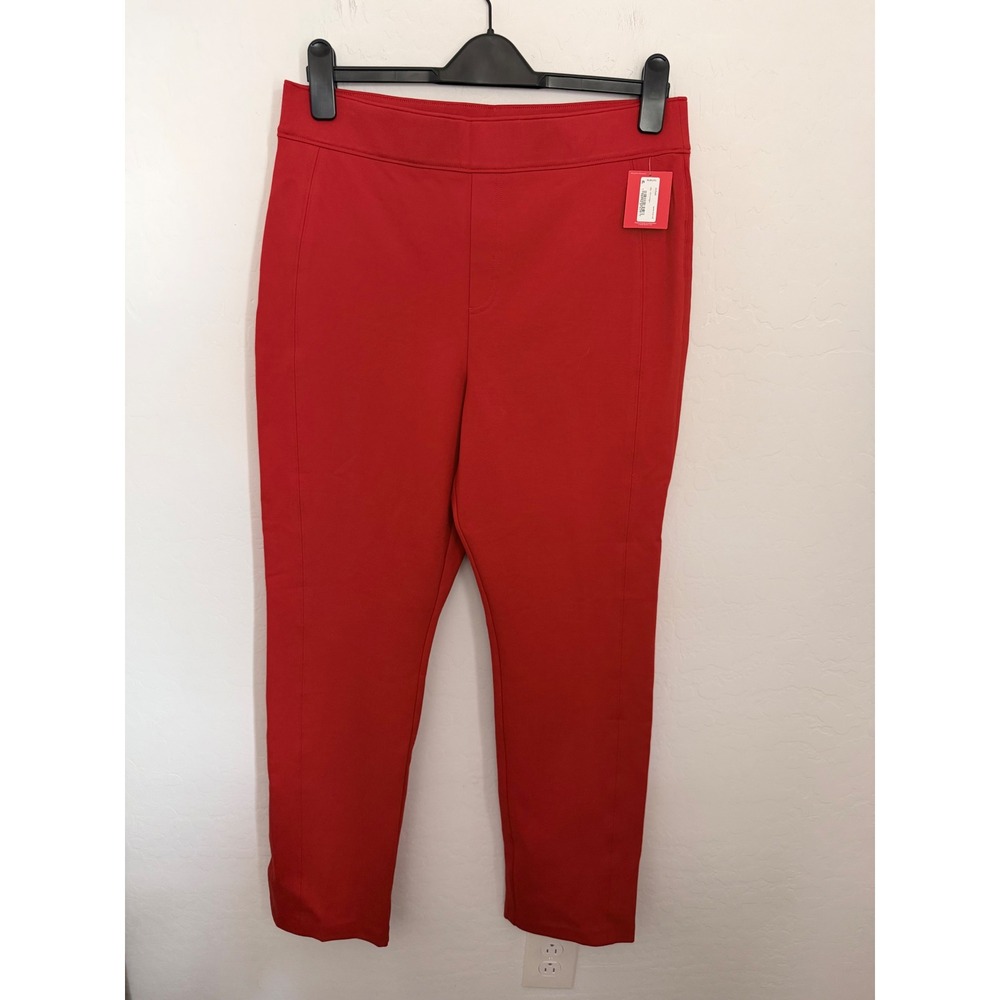 Spanx Supersmooth PerfectFit Ponte Slim Straight Work Dress Pant True Red XL NWT